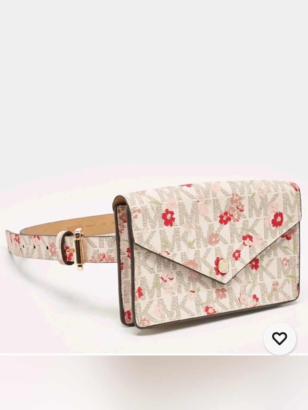 NEW Michael Kors Multicolor Signature Floral Coated Canvas Envelope Belt Bag S/M